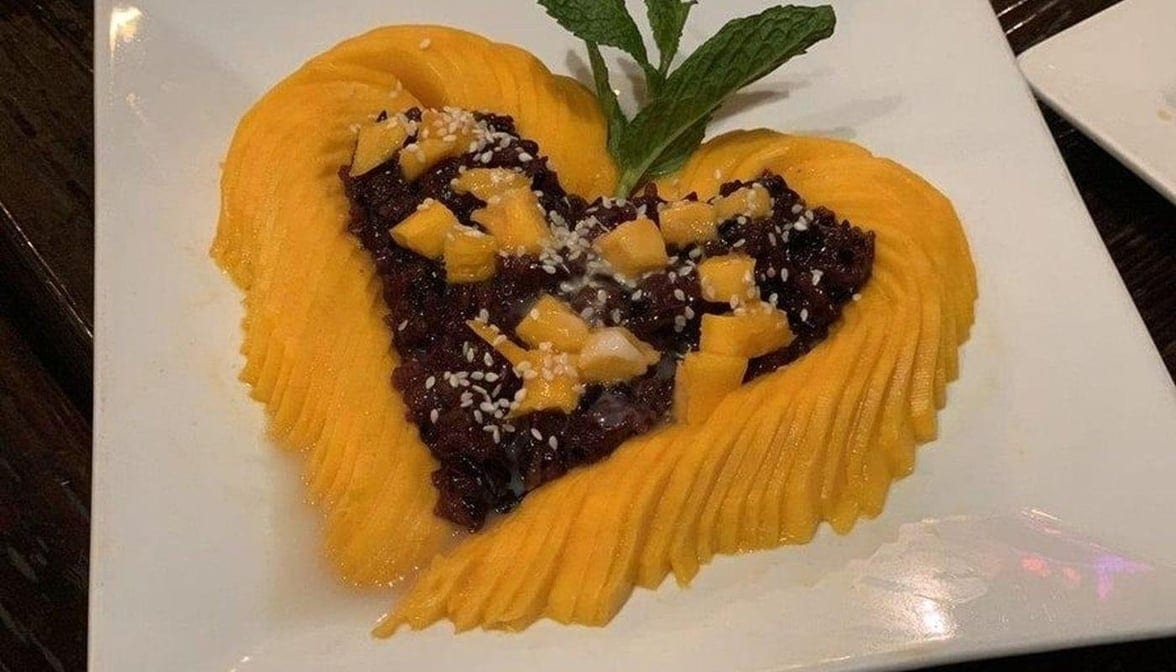 Fresh Mango with Coconut Black Sticky Rice.