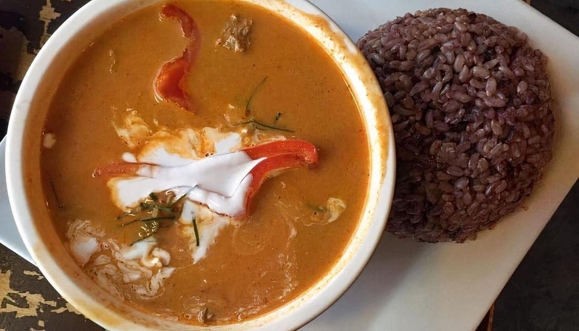 Panang Curry with Rice.