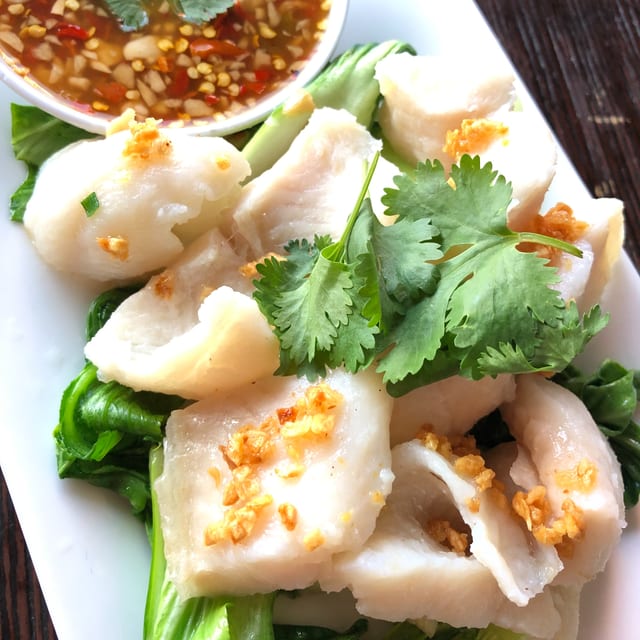 Steamed Fish with Chili Dipping.