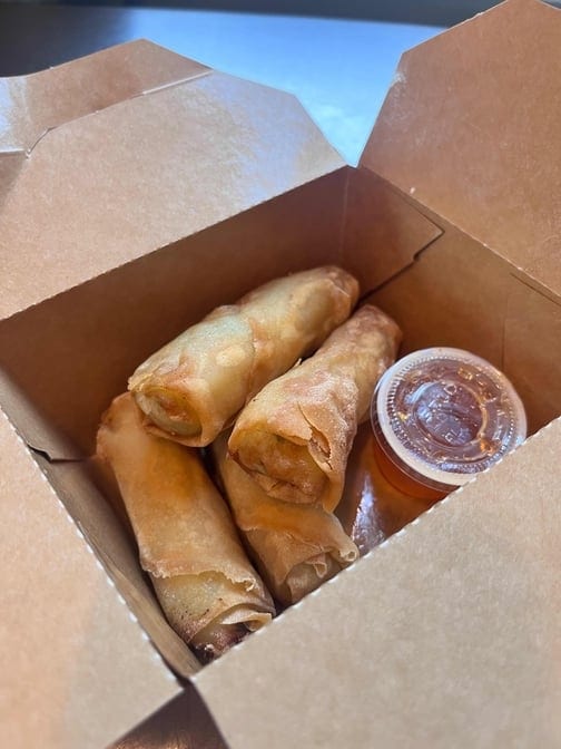 Crispy Vegetable Egg Rolls.